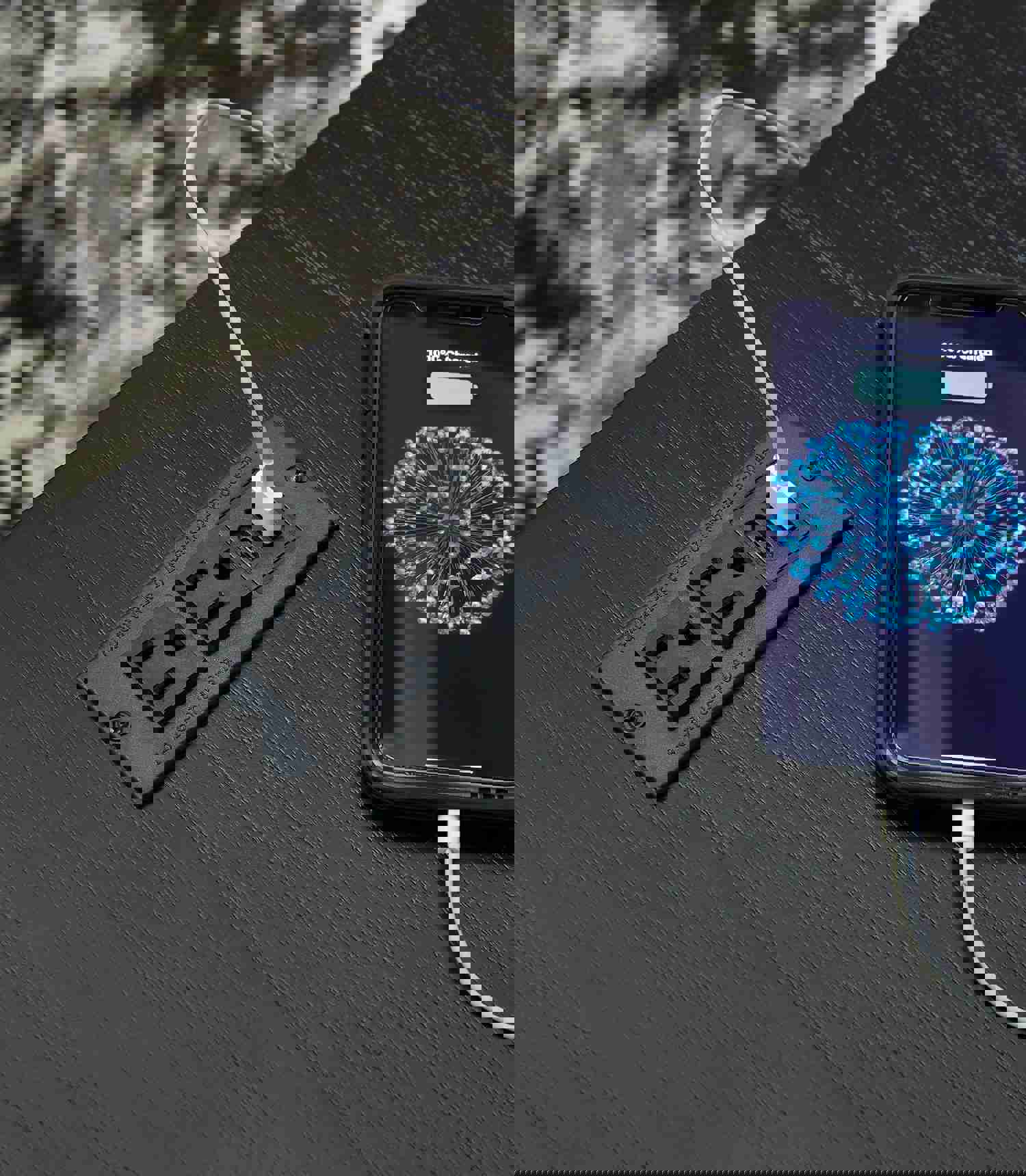 Winbardi Rectangular End Table with USB Charging Ports