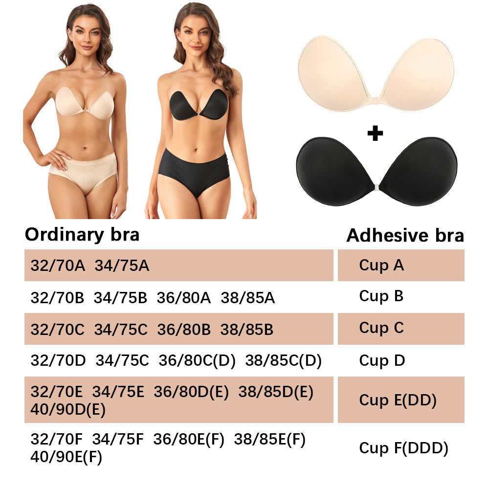 LauraCollection® Hemmed Round Cup Supportive Adhesive Push-Up Bra [BUY 1 GET 1 FREE]