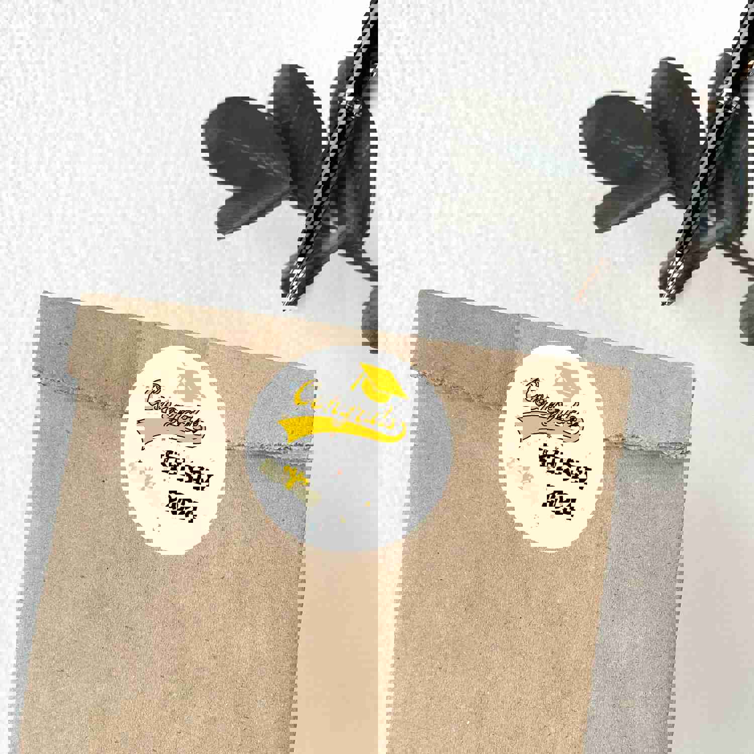 Personalized Grad Party Sticker Bundle - Varsity Congrats