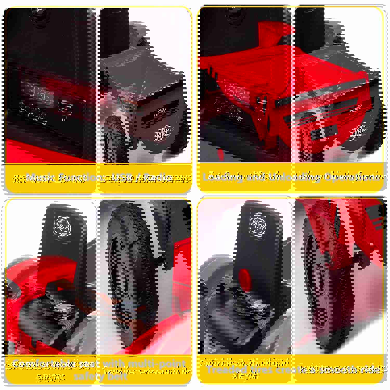 3-Gear-Shift Ground Loader Ride-On Tractor with Trailer and LED Lights - Ultimate Power Wheels Toy for Kids