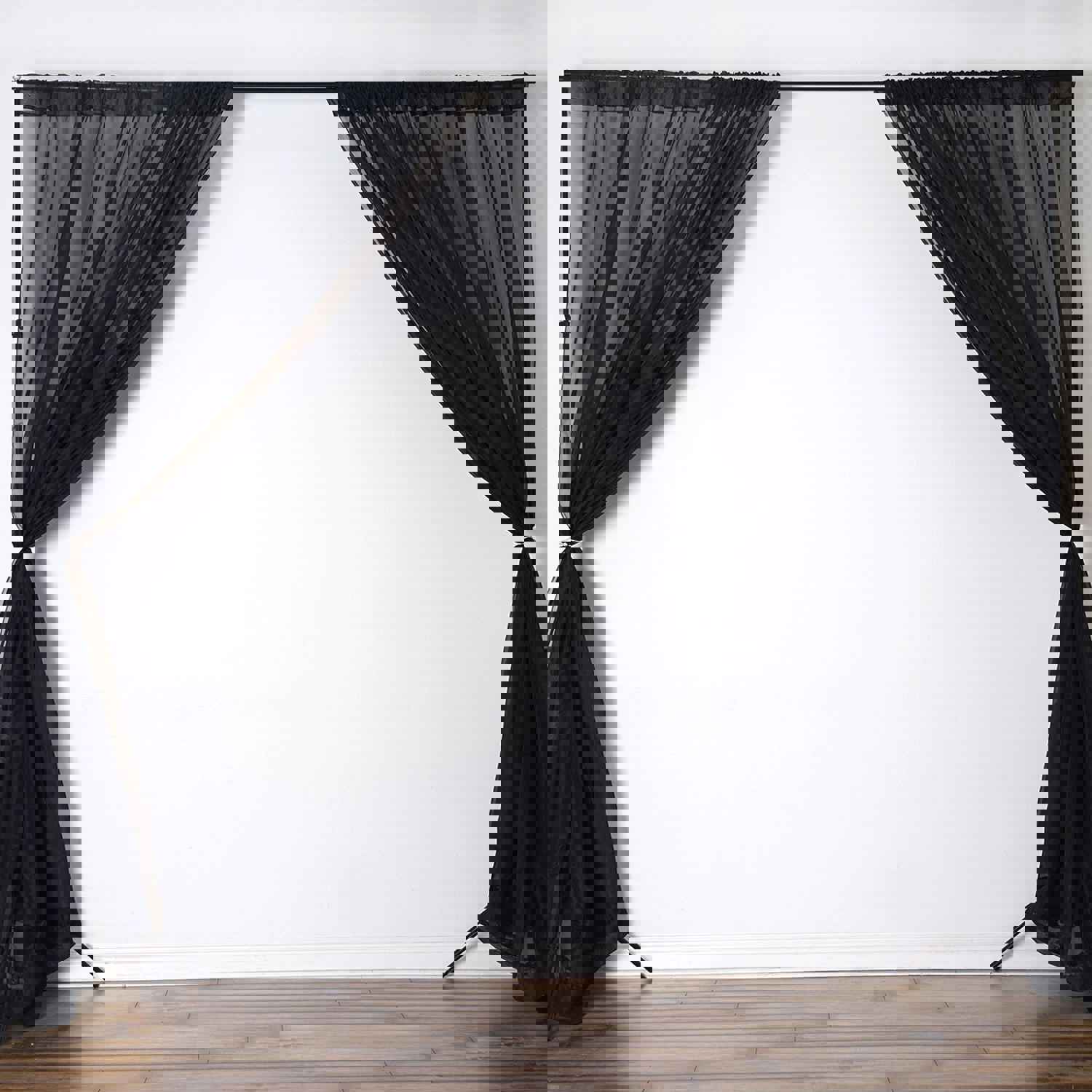 2 Pack Inherently Flame Resistant Chiffon Curtain Panels, Sheer Premium Organza Backdrops With Rod Pockets - 10ftx10ft