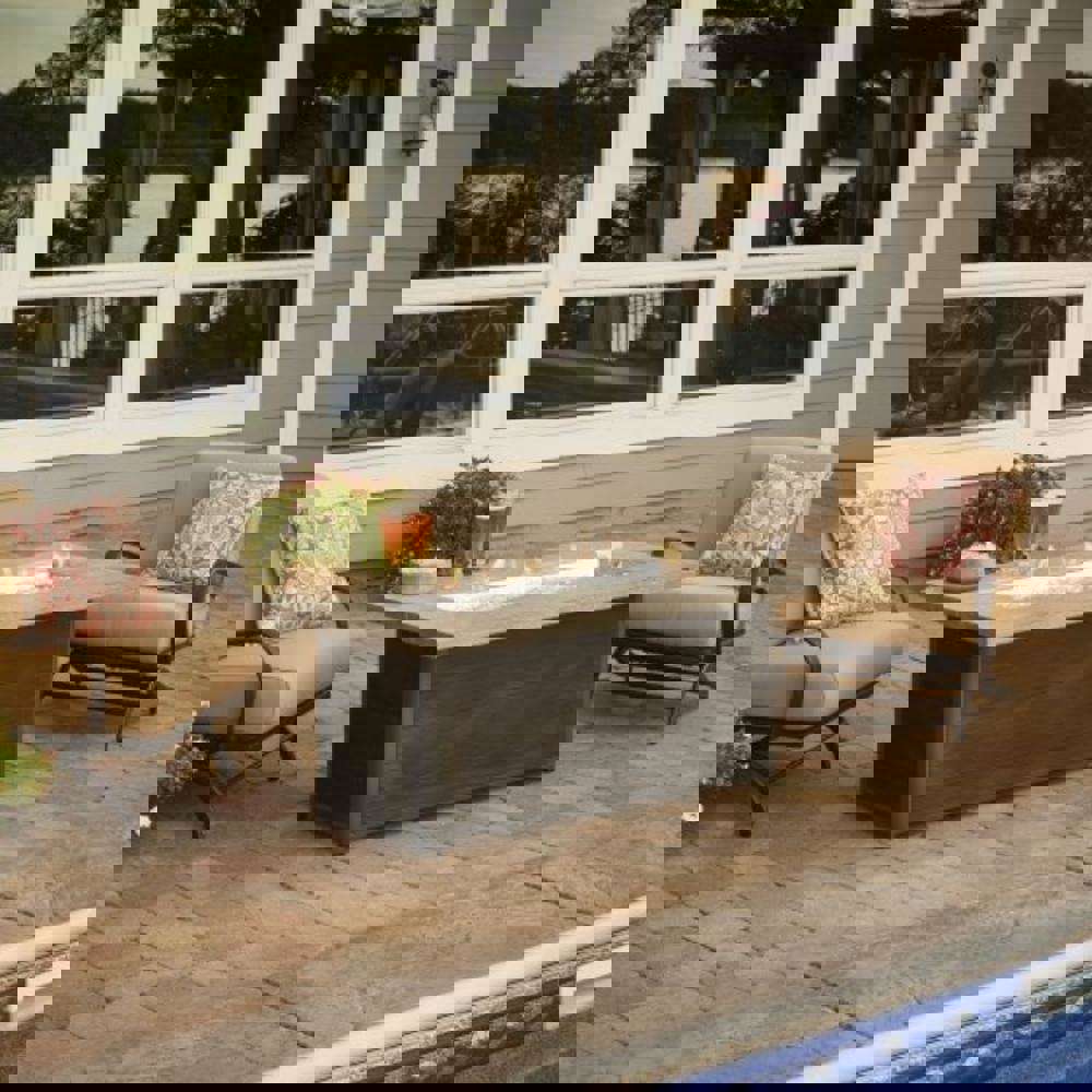 Cedar Ridge 61-Inch Linear Gas Fire Pit Table (CR-1242-K) - Elegant Outdoor Heating Solution