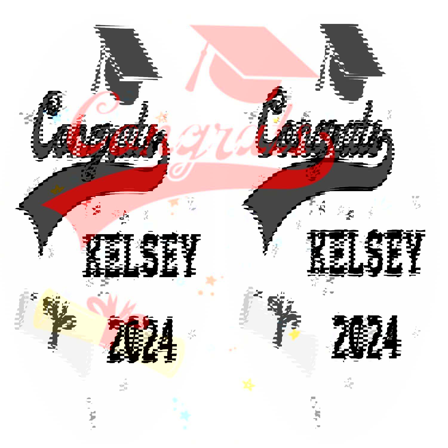 Personalized Grad Party Sticker Bundle - Varsity Congrats