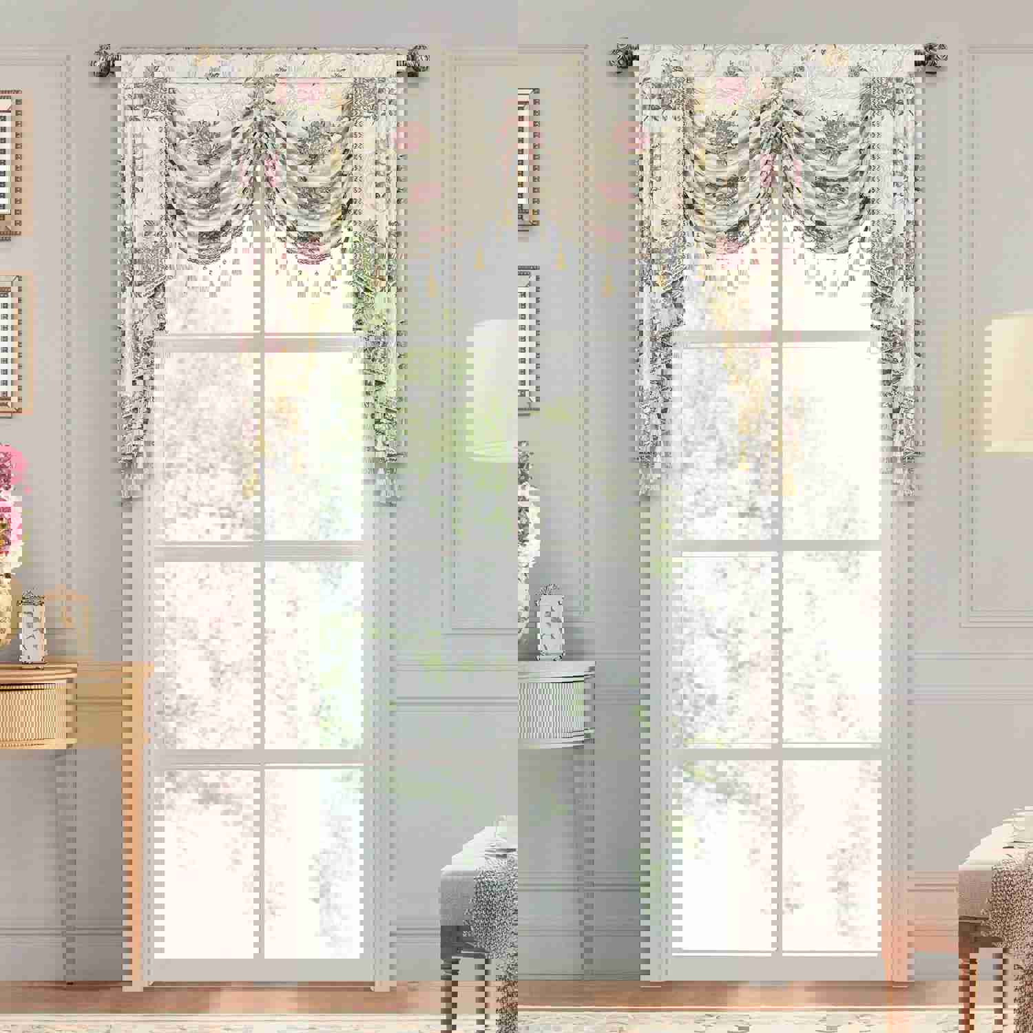 Valencia Swag Valance - French Countryside Inspired Jacquard Fabric