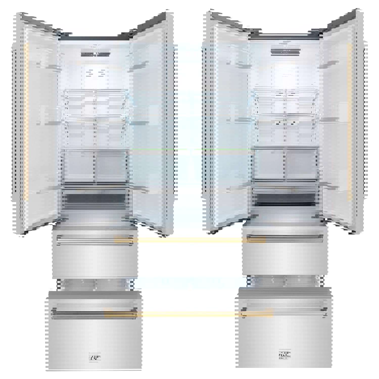 ZLINE 36 Autograph Edition 22.5 cu. ft Freestanding French Door Refrigerator with Ice Maker in Fingerprint Resistant Stainless Steel
