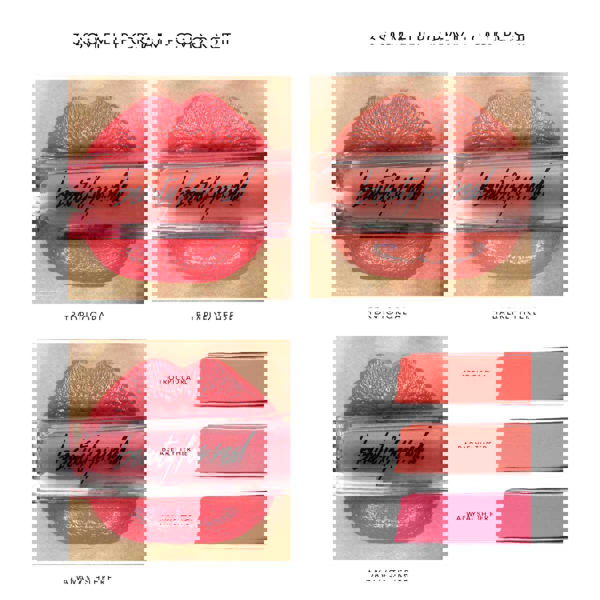 Beauty For Real Liquid Lip Cream Trios with Light and Mirror