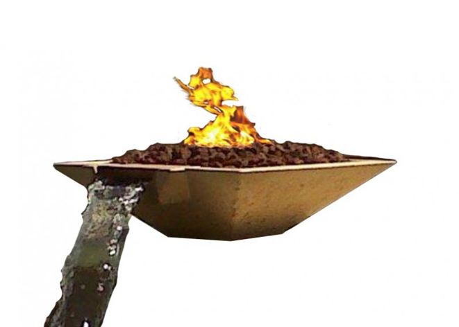 Oblique Fire & Water Bowl with Electronic Ignition - Free Cover [Fire by Design]