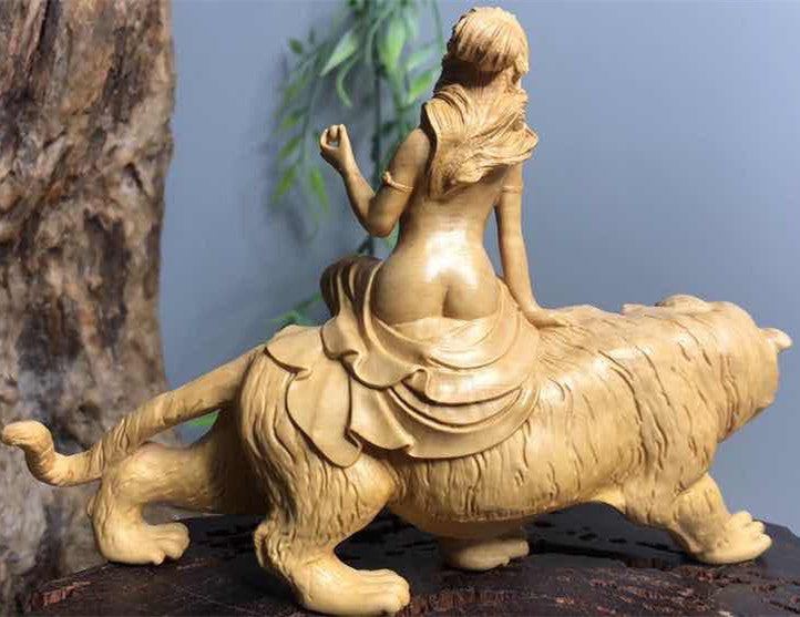 Boxwood Carving Crafts Beauty And The Beast Ornament