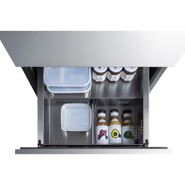 Summit ADRD24 24 Stainless Steel 4.8 cu.ft 2-Drawer Outdoor Refrigerator