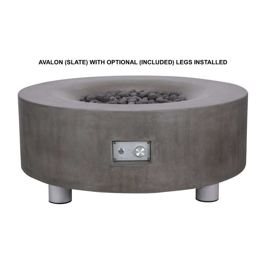 PyroMania Avalon 42 Round Charcoal Outdoor Natural Gas Fire Pit Table