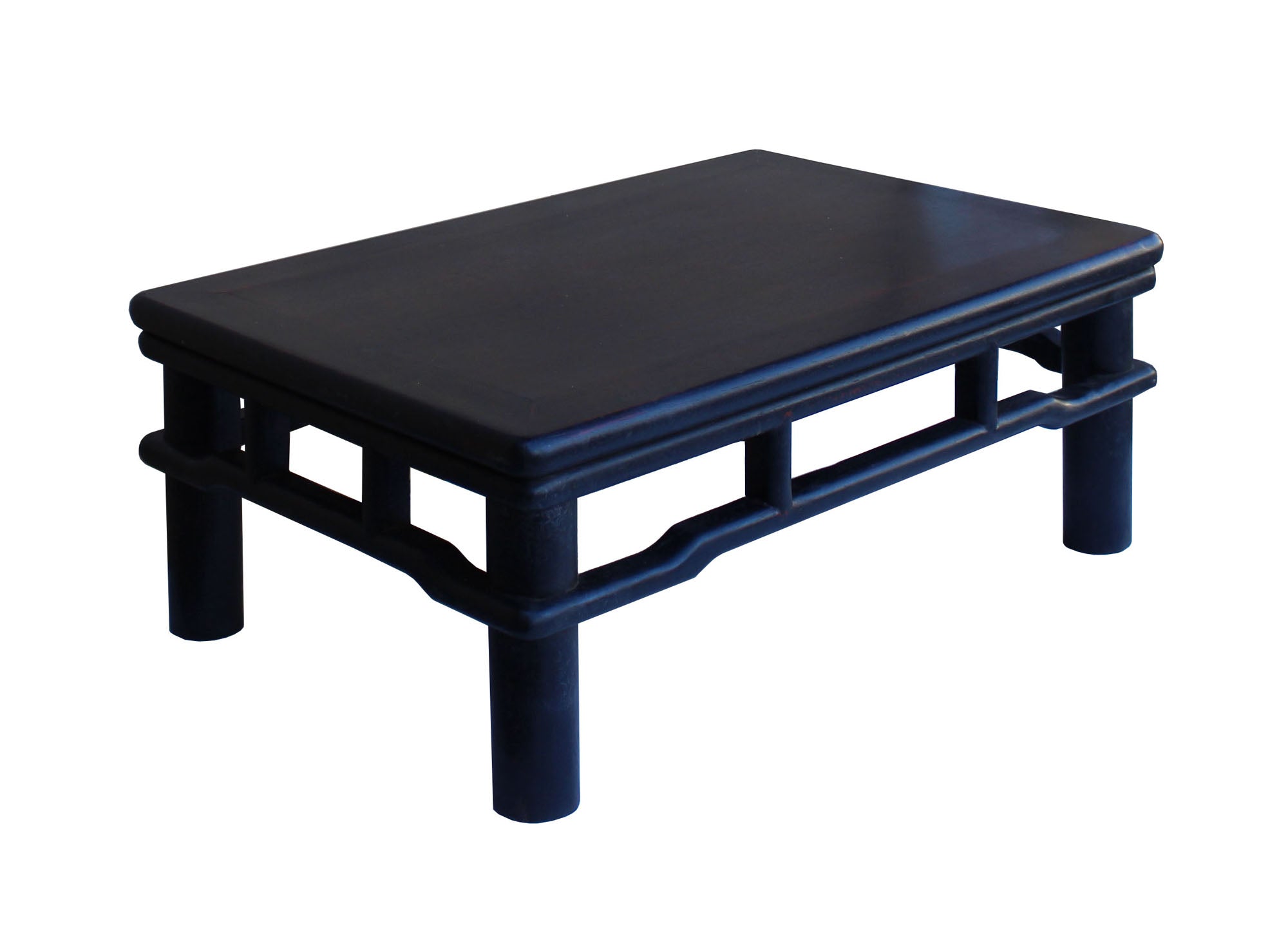 Dark Brown Rosewood Simple Oriental Round Legs Rectangular Display Table Stand