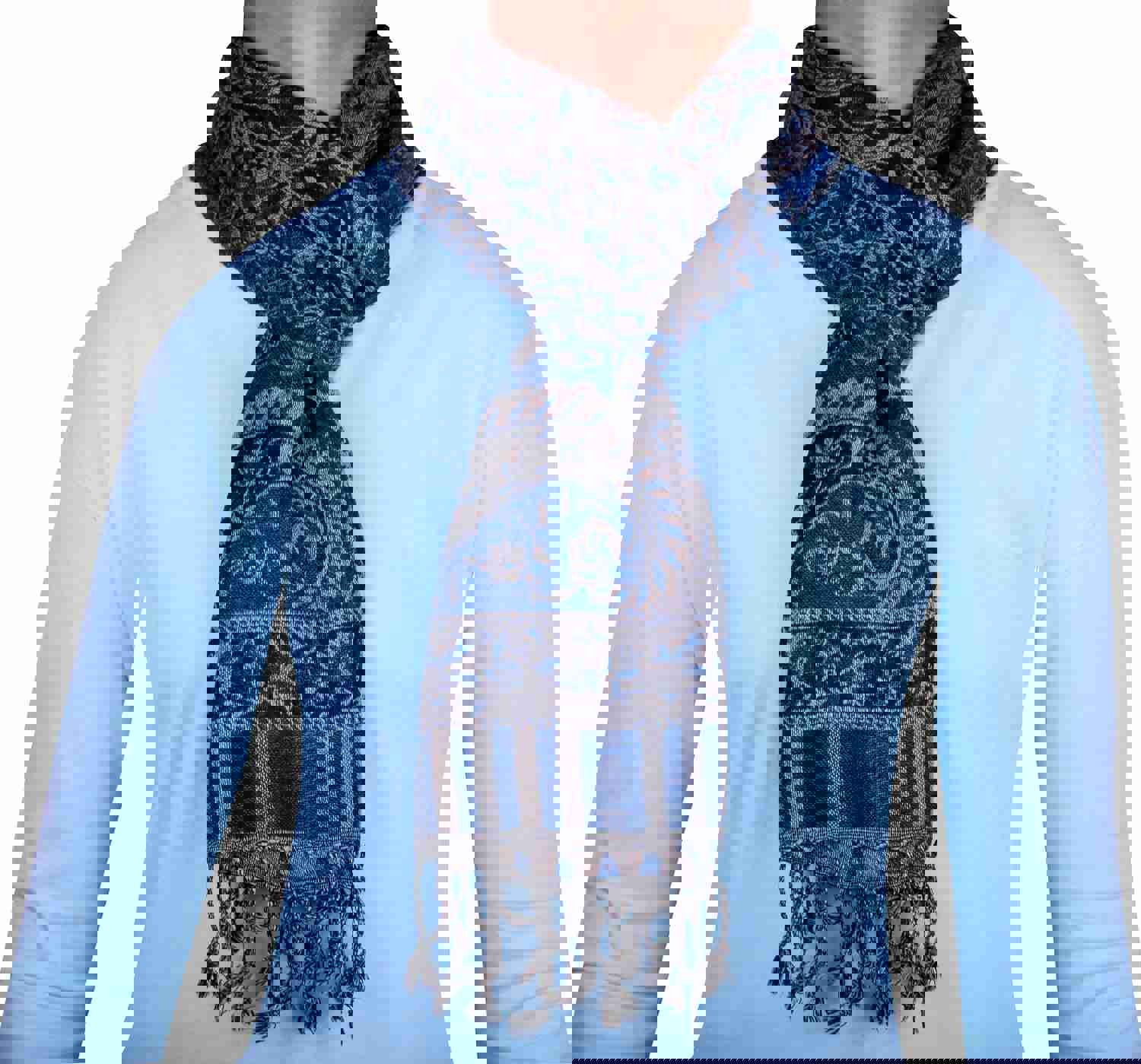 Paisley Scarf Wool Unisex Mens Womens Muffler Indian Clothing (64 x 13 inches)