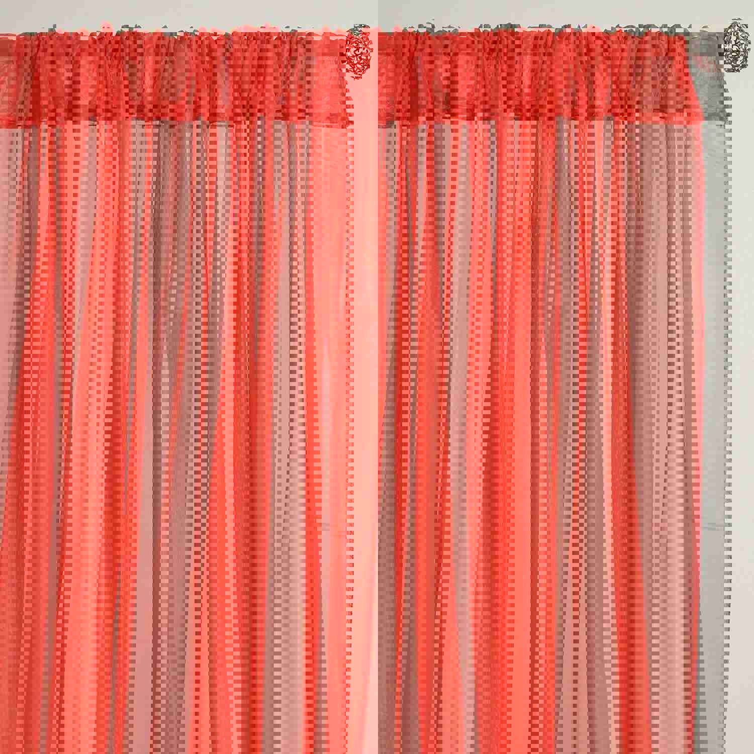 2 Pack Inherently Flame Resistant Chiffon Curtain Panels, Sheer Premium Organza Backdrops With Rod Pockets - 10ftx10ft