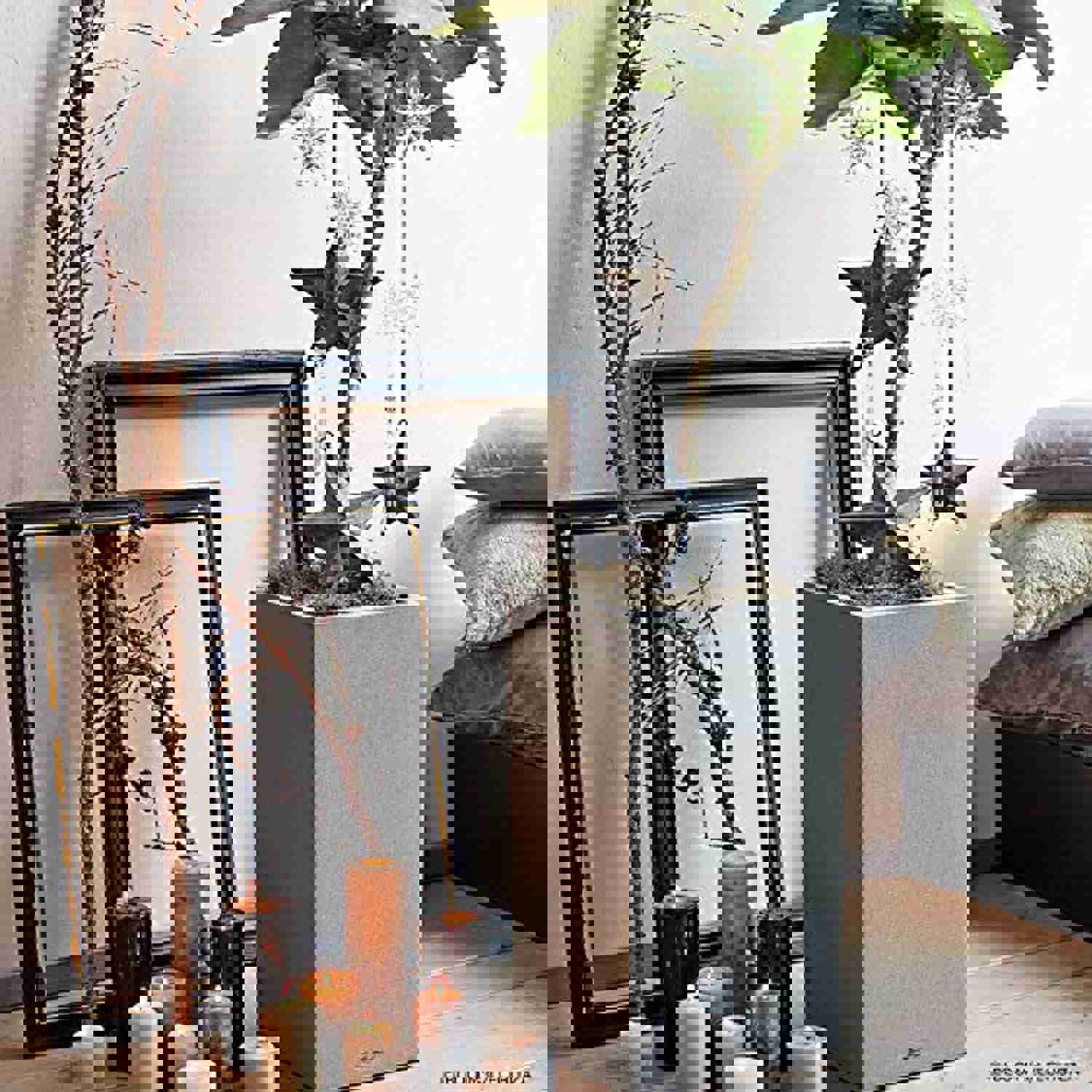 CASOLLY 13600 Canto 30 Tall Self-Watering Garden Planter for Indoor and Outdoor Use, Stone Grey