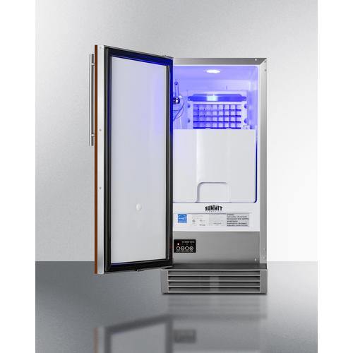 Summit 15 Inch Commercial Ice Maker with 25 lbs. Storage, 50 lbs. Daily Production, ENERGY STAR Certified