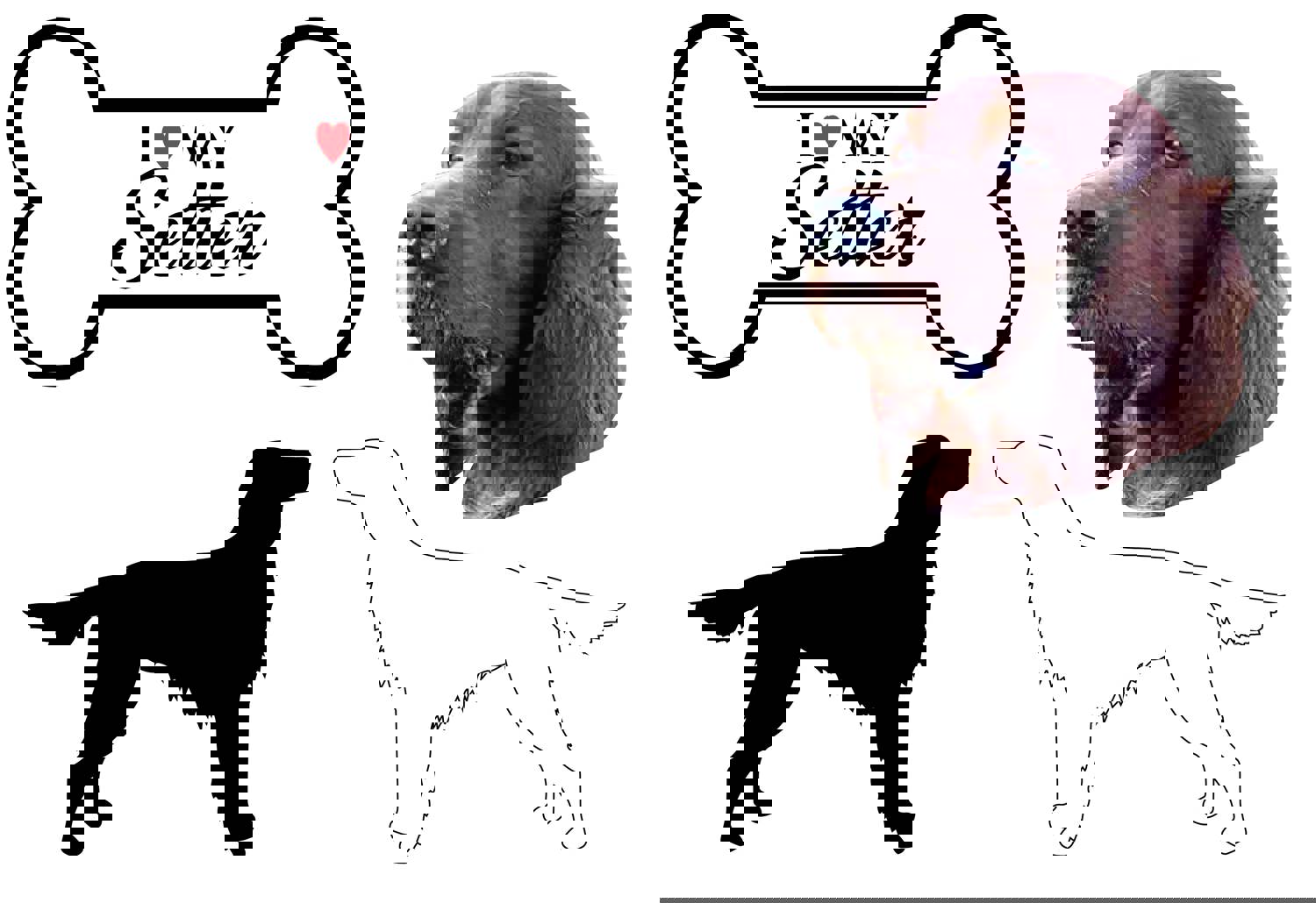 Setter - Dog Breed Decals (Set of 16) - Custom Sizes Available