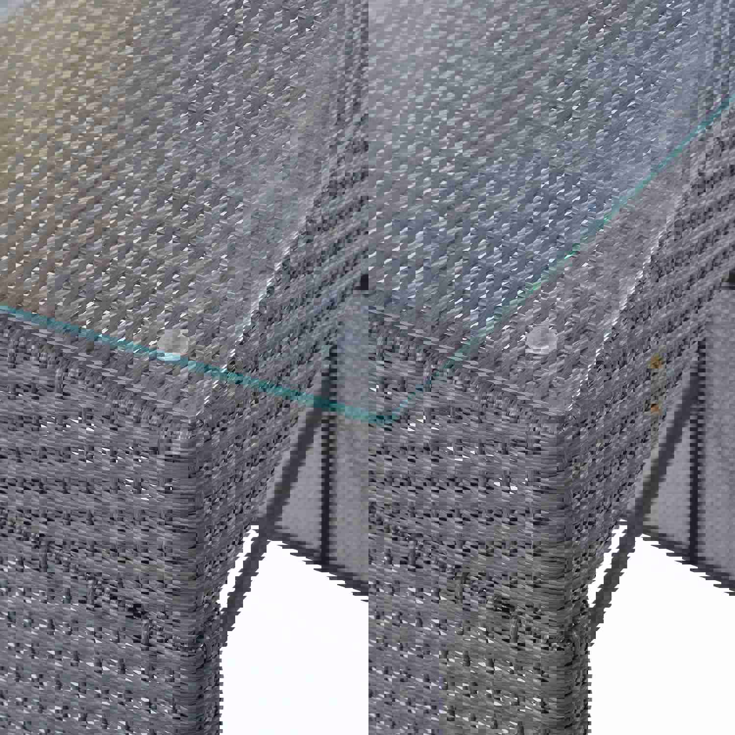 Topmax 5-piece Rattan Outdoor Patio Furniture Set with Gray Cushion and Wicker