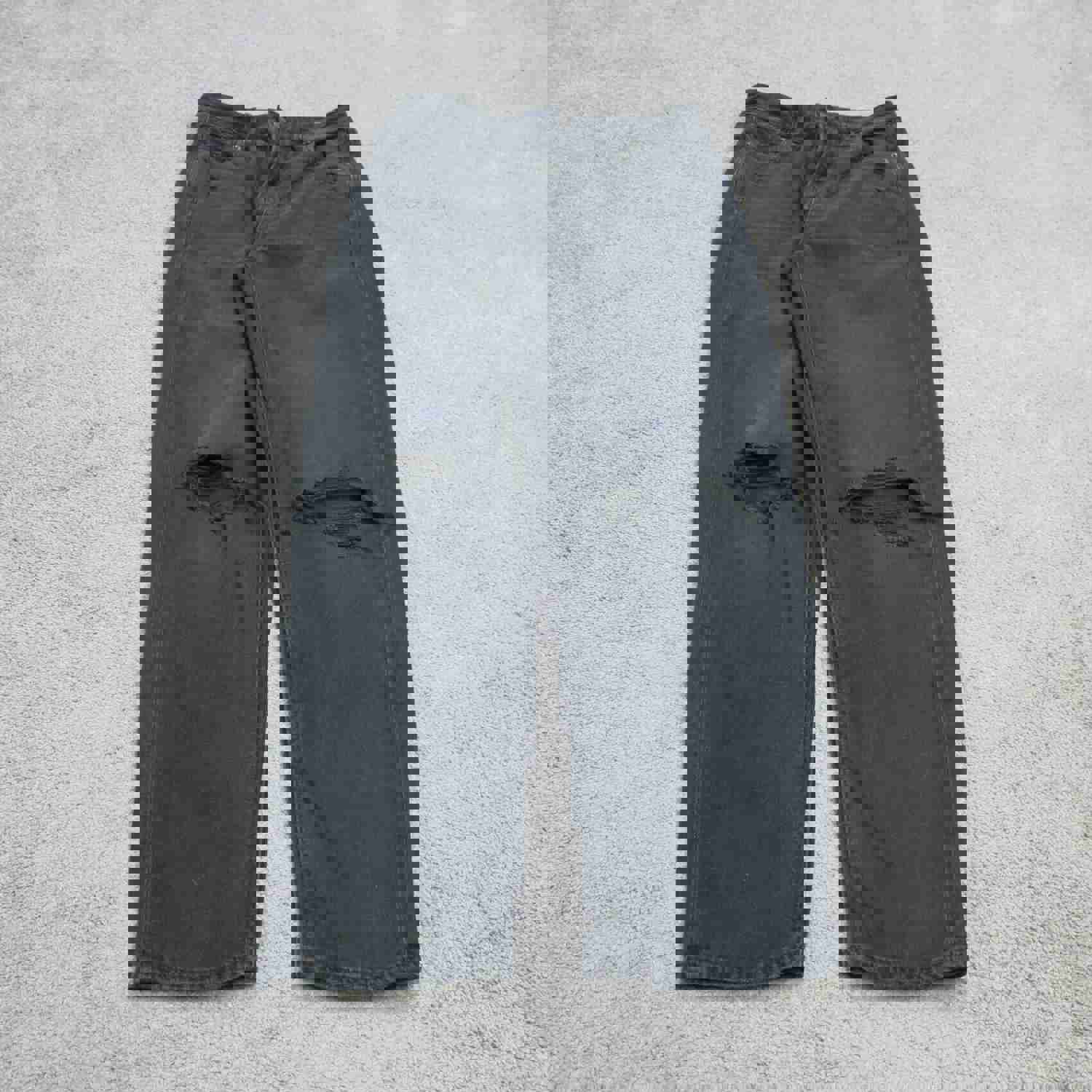 American Eagle Women's Black Straight Leg Jeans Size 0
