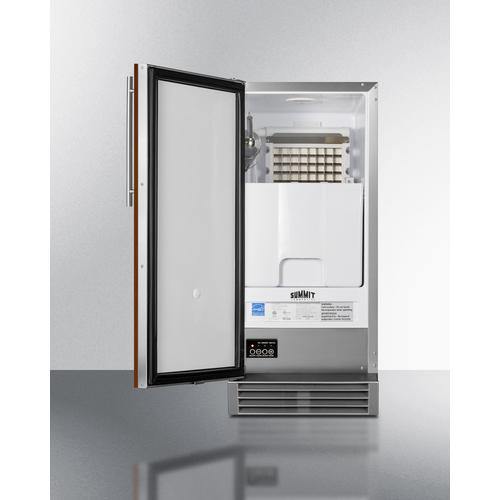 Summit 15 Inch Commercial Ice Maker with 25 lbs. Storage, 50 lbs. Daily Production, ENERGY STAR Certified