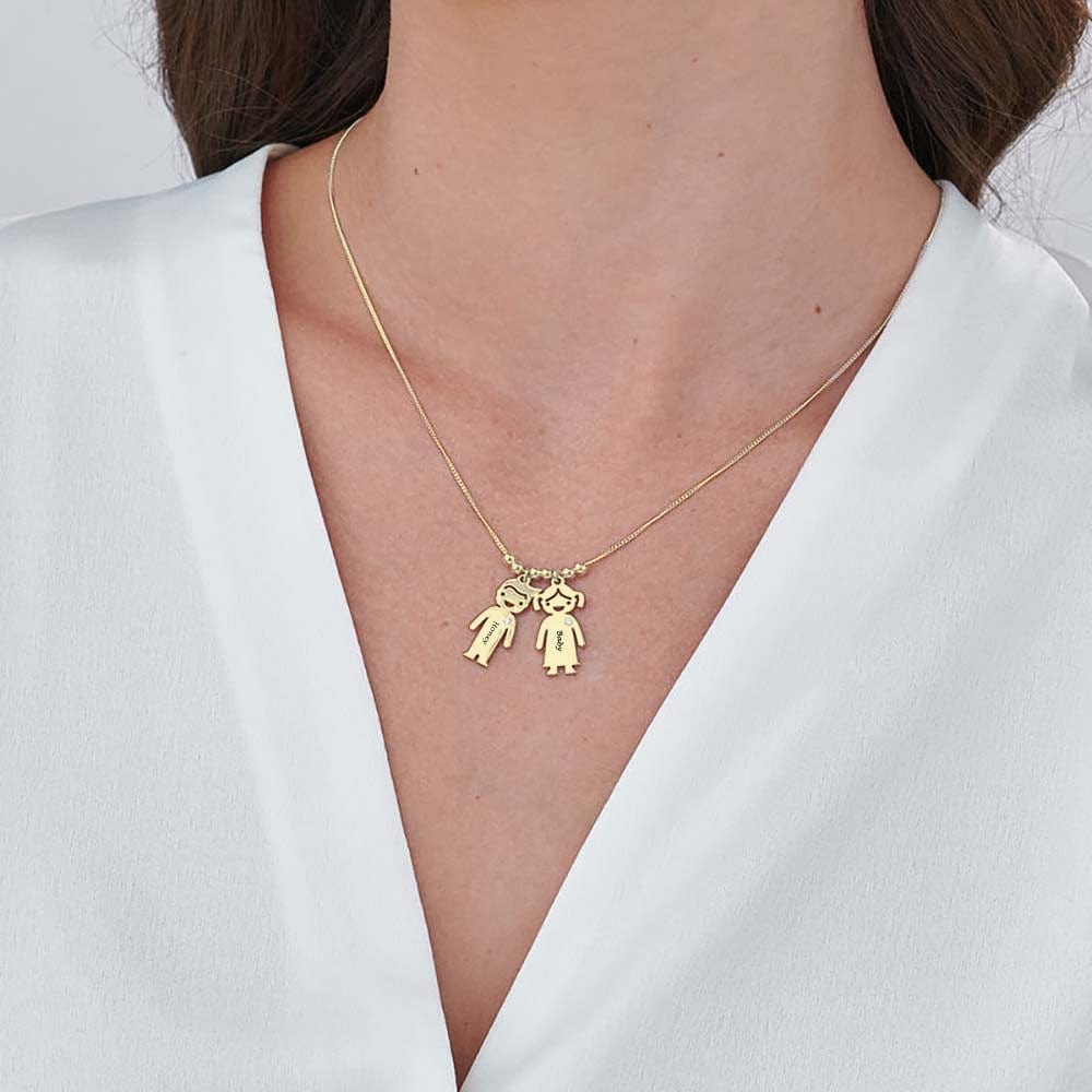 Custom Text Couple Doll Necklace Personalized Silver Name Necklace Jewelry