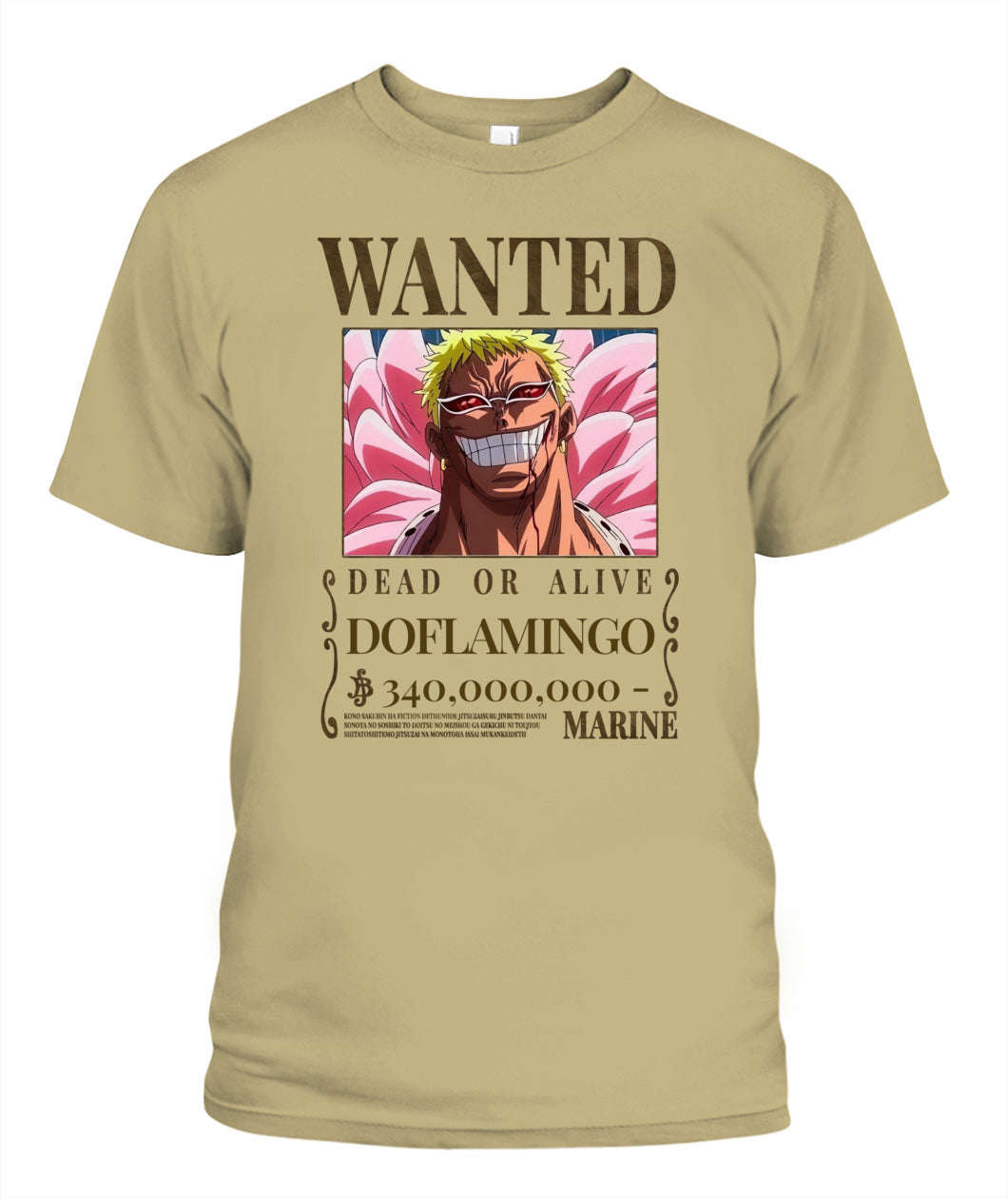 Doflamingo Wanted Custom Graphic Cotton T-Shirt - Unisex Fit
