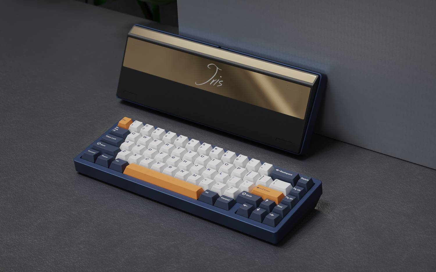 Jris65 PCB Gasket Mount Keyboard Kit - Navy & Black