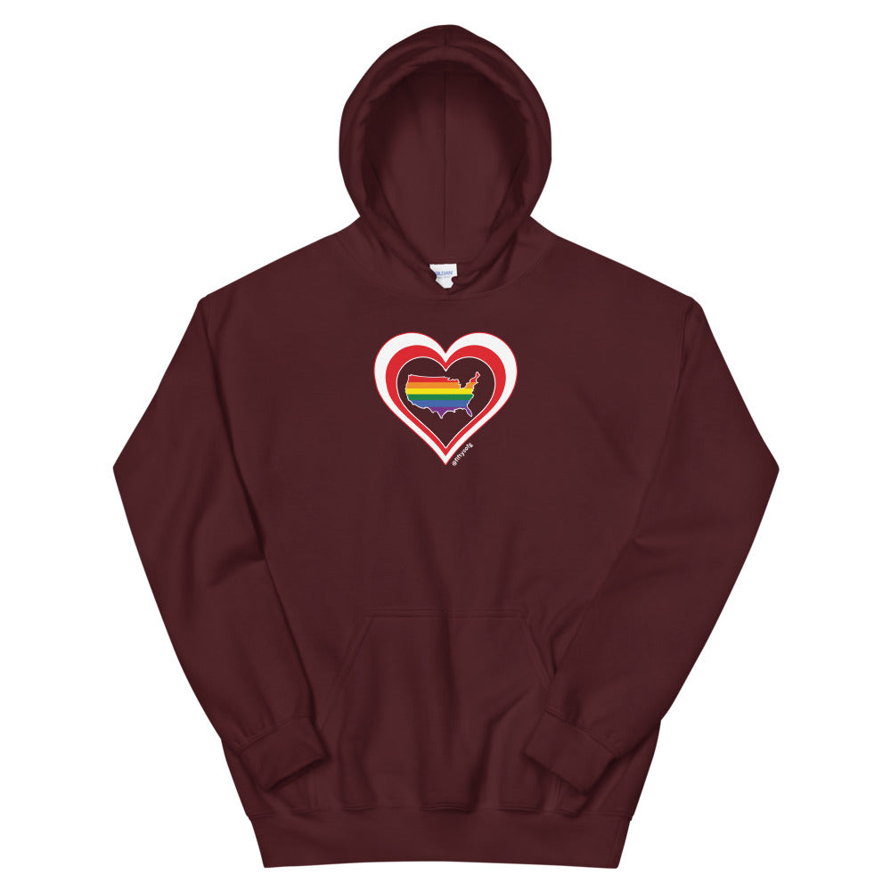 USA Retro Pride United States Heart - Unisex Hoodie