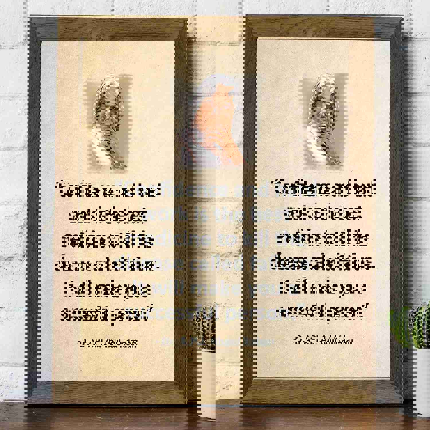 Confidence and Hard Work Motivational Wall Art Print - 8 x 10 Inspirational Sign for Home, Office, School, or Dorm