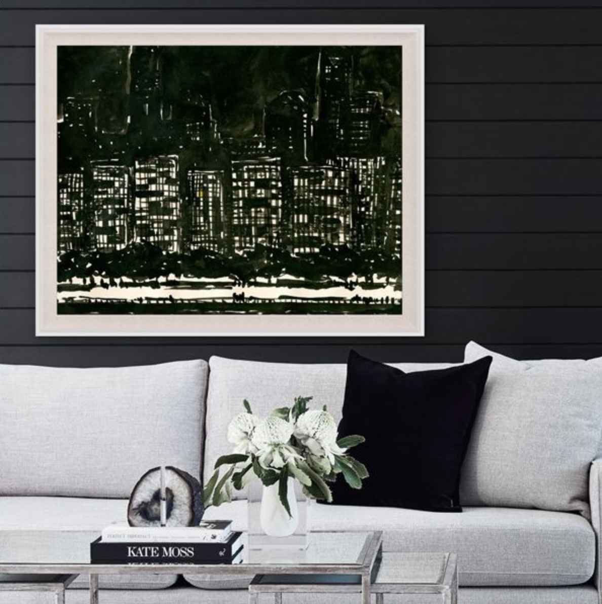 Axtons New York Art Print by Natural Curiosities - Handmade Wooden Framed City Landscape