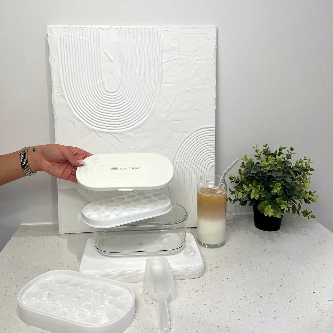 Pastel 2 in 1 Round Ice Cube Maker with Silicone Storage Box