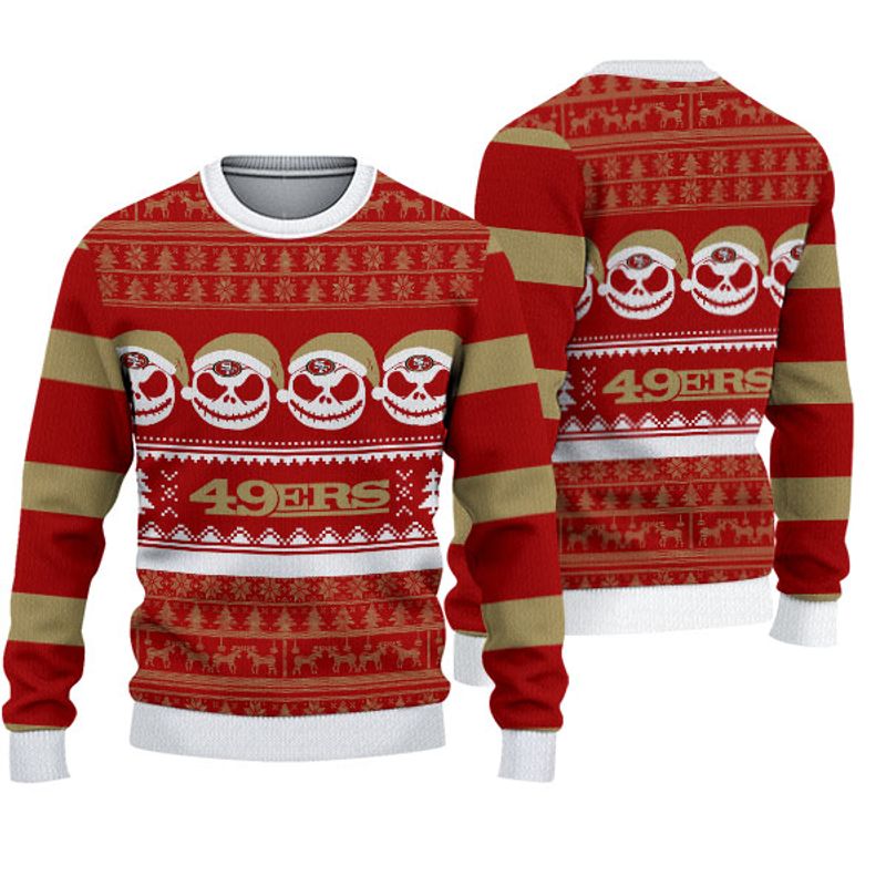 San Francisco 49ers Crewneck Sweatshirt Jack Skellington
