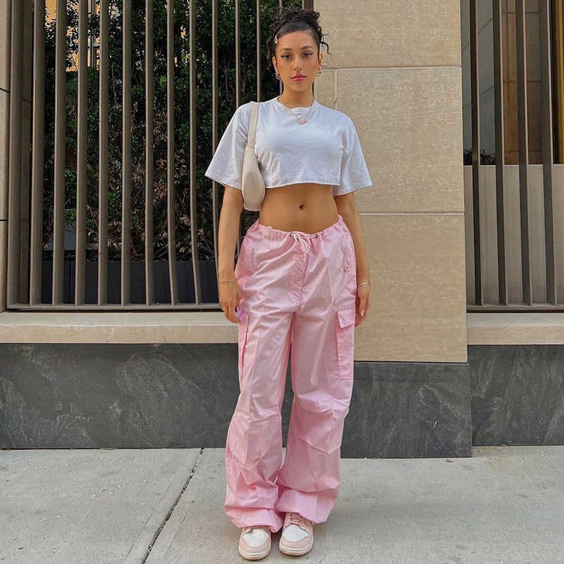Oversized Plus Size Low Waist Loose Baggy Cargo Sweatpants for Women
