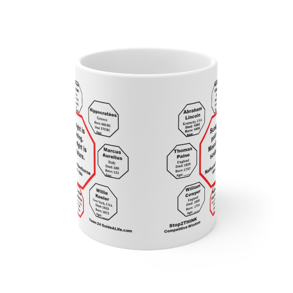 Sunlight is Painting. Moonlight is Sculpture. - Nathaniel Hawthorne Quote Ceramic Mug 11oz
