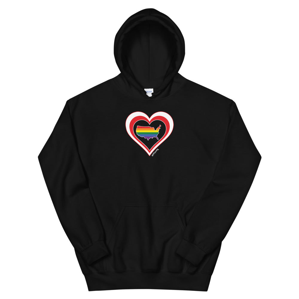 USA Retro Pride United States Heart - Unisex Hoodie