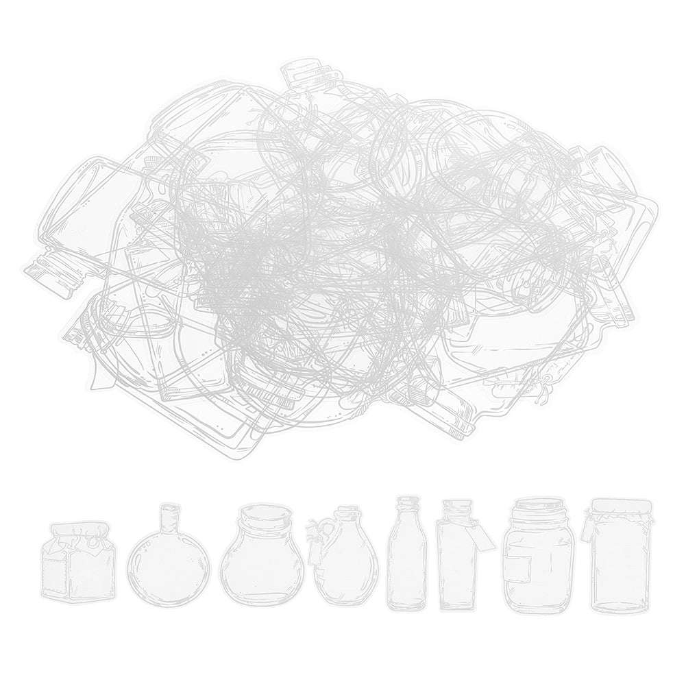 Craspire 4 Bags 4 Styles PET Adhesive Waterproof Stickers Set for DIY Scrapbook