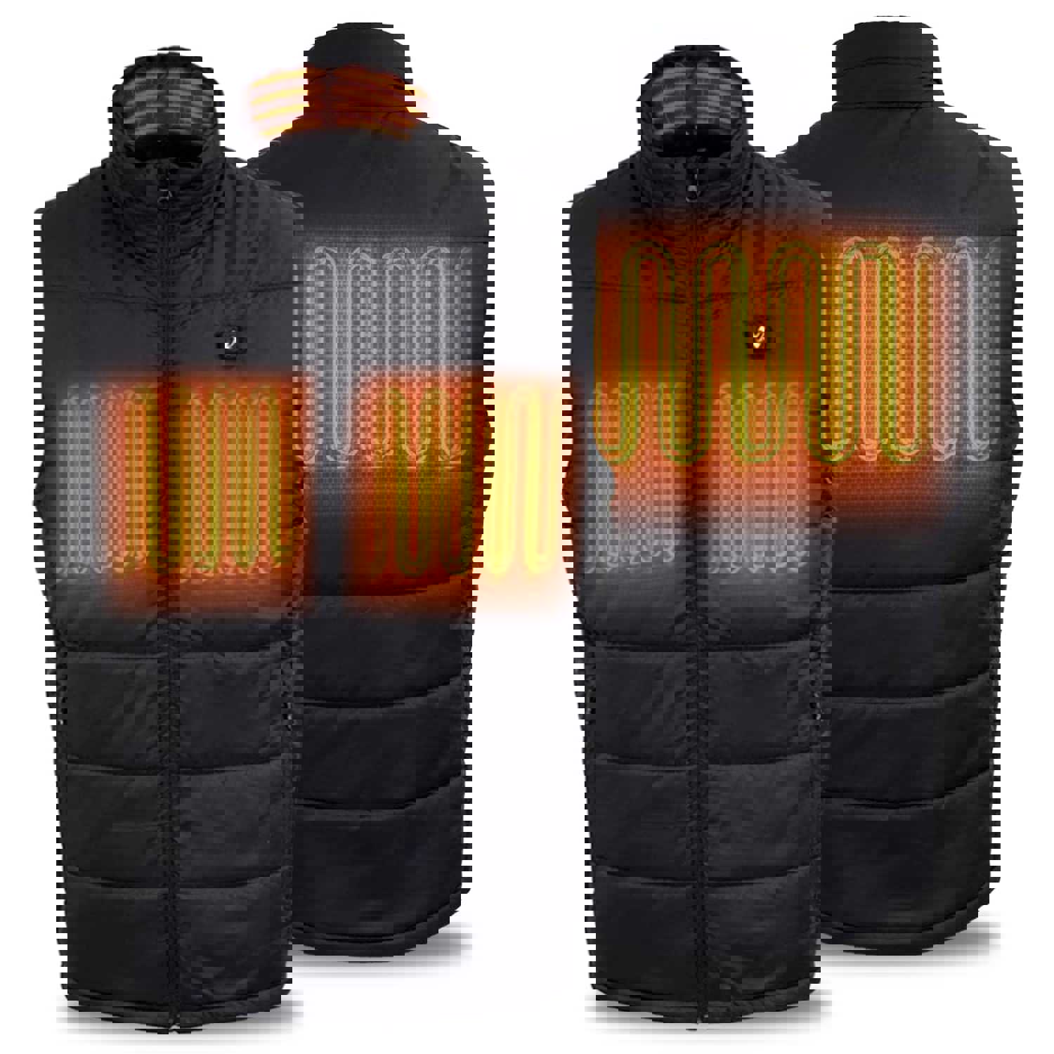 Nexgen Heat NXM3301SET Men's Heated Puffer Vest for Outdoor Activities with Rechargeable Battery