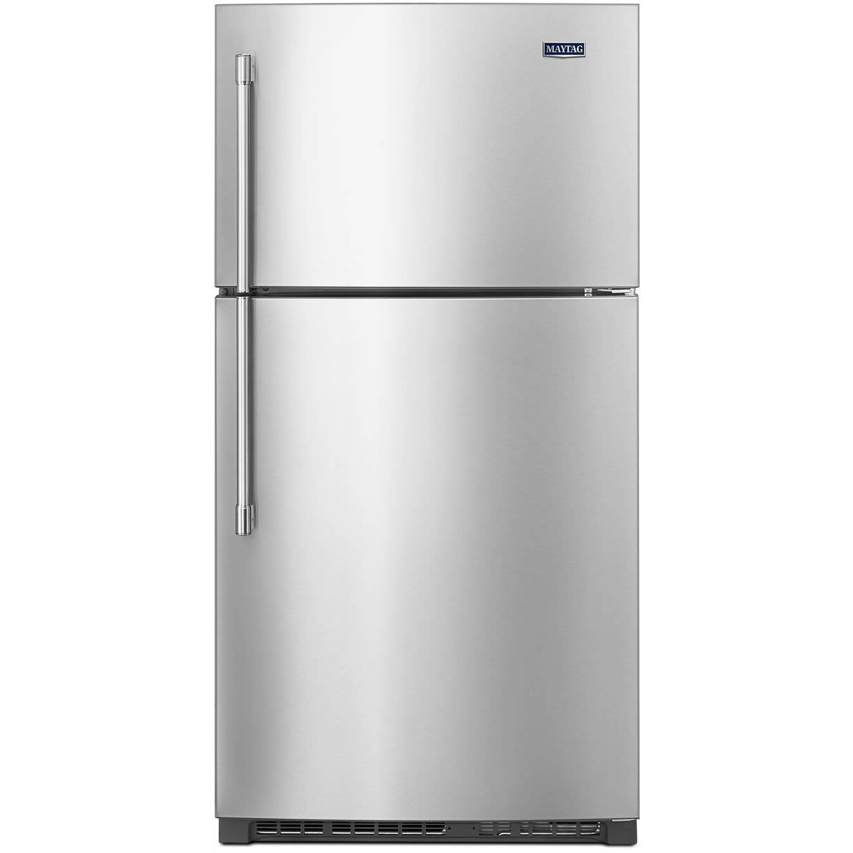 Maytag 33-inch, 21.2 cu.ft. Freestanding Top Freezer Refrigerator with Interior Ice Maker MRT711SMFZ