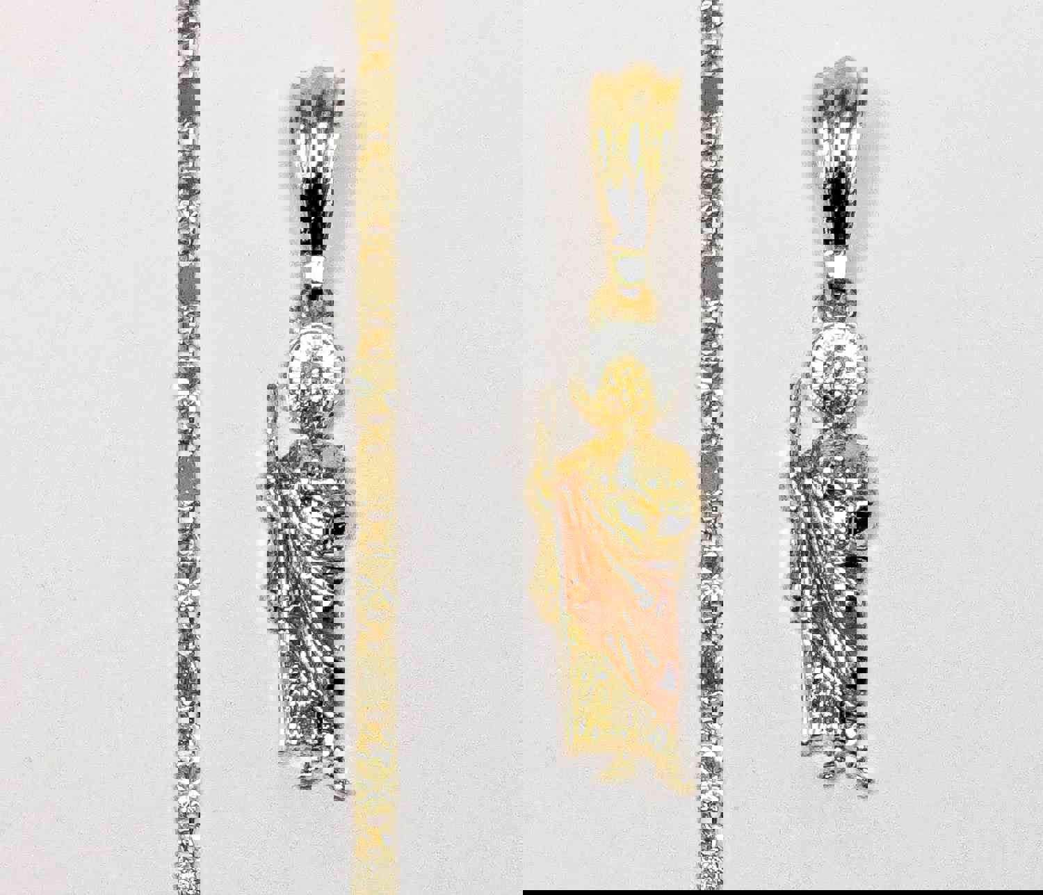 Golden-Plated Dainty Tri-Color Saint Jude 2mm Star Solid Chain Necklace