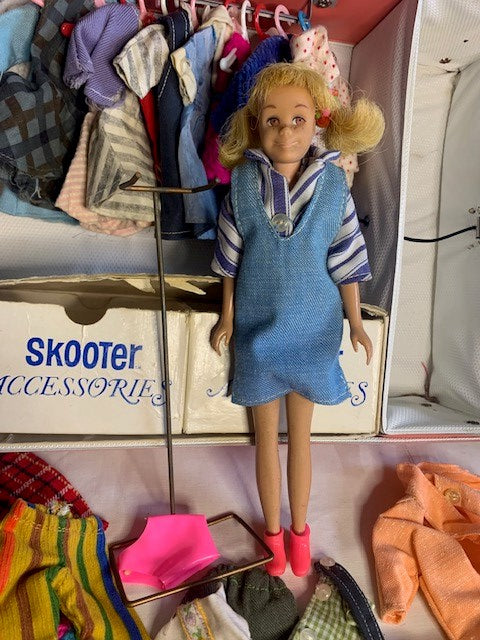 Vintage Skipper & Skooter Dolls Clothing, Case & Accessories Set