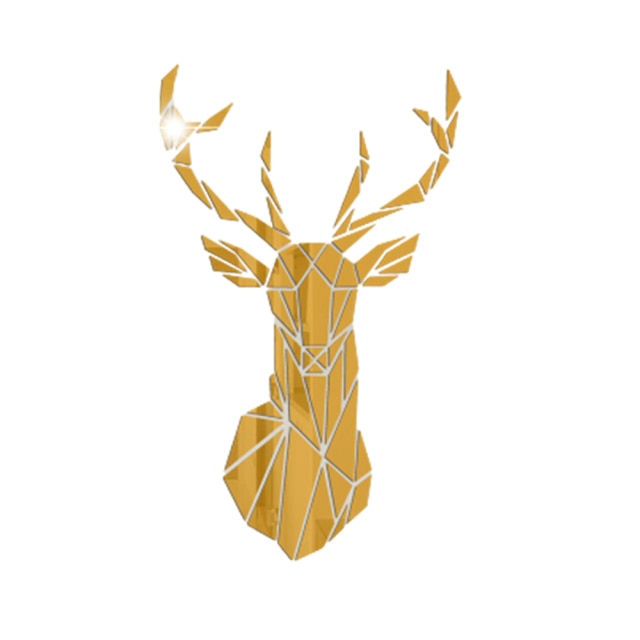 Qfdian 3D Deer Head Mirror Wall Sticker - DIY Acrylic Mirror Decals for Living Room, Bedroom, and Kids Room