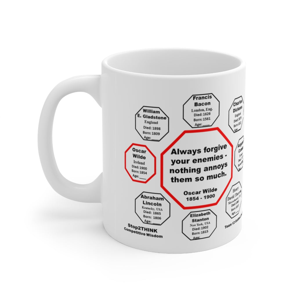 Oscar Wilde Quote Ceramic Mug - 11oz Drink Wisely in MugWisdom