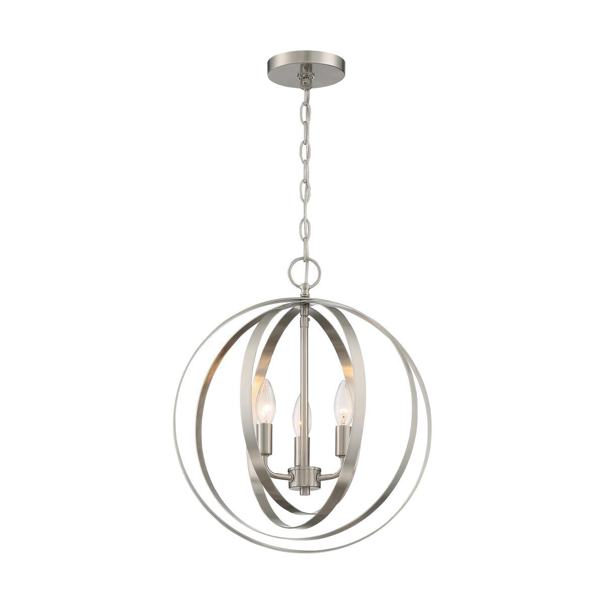 Pendleton 3-Light Pendant with Brushed Nickel Finish