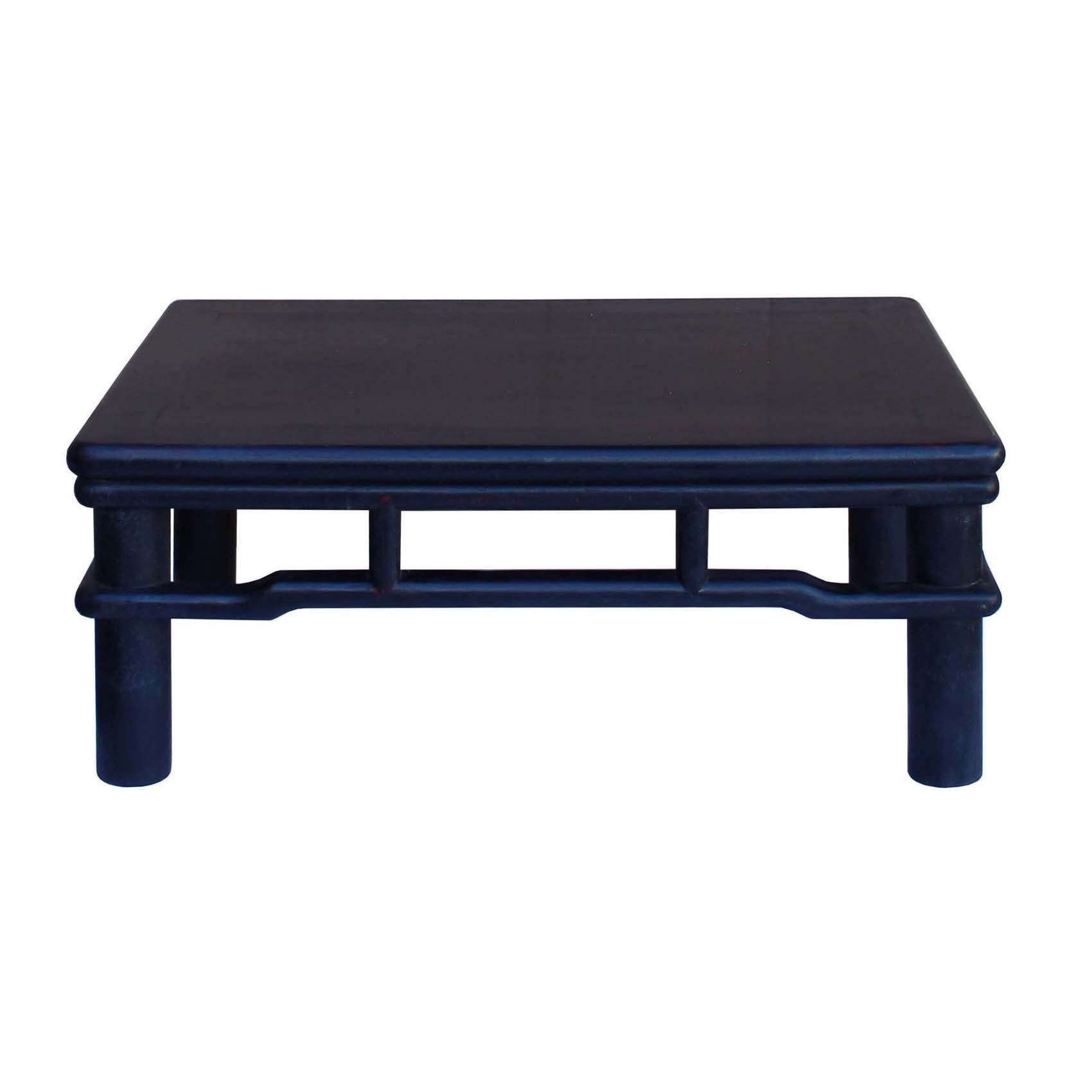 Dark Brown Rosewood Simple Oriental Round Legs Rectangular Display Table Stand