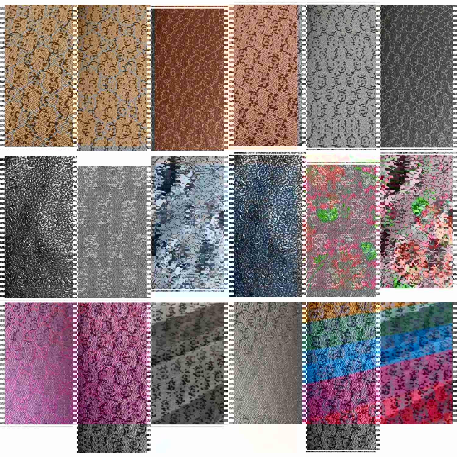 Classic GG Leather Fabric for Shoe Custom Bag Craft