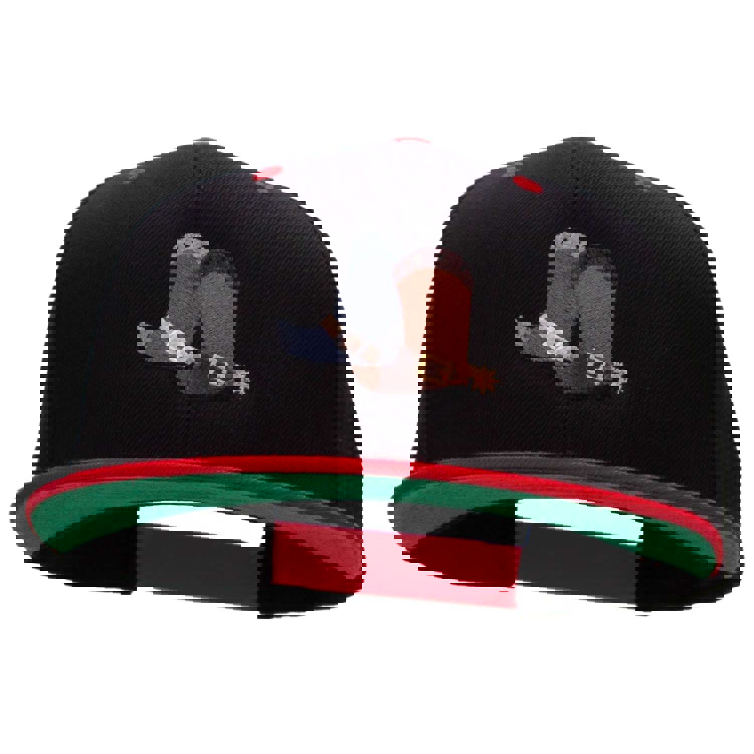 Cute Cowboy Boots Embroidered Wool Blend 2 Tone Classic Snapback Hat