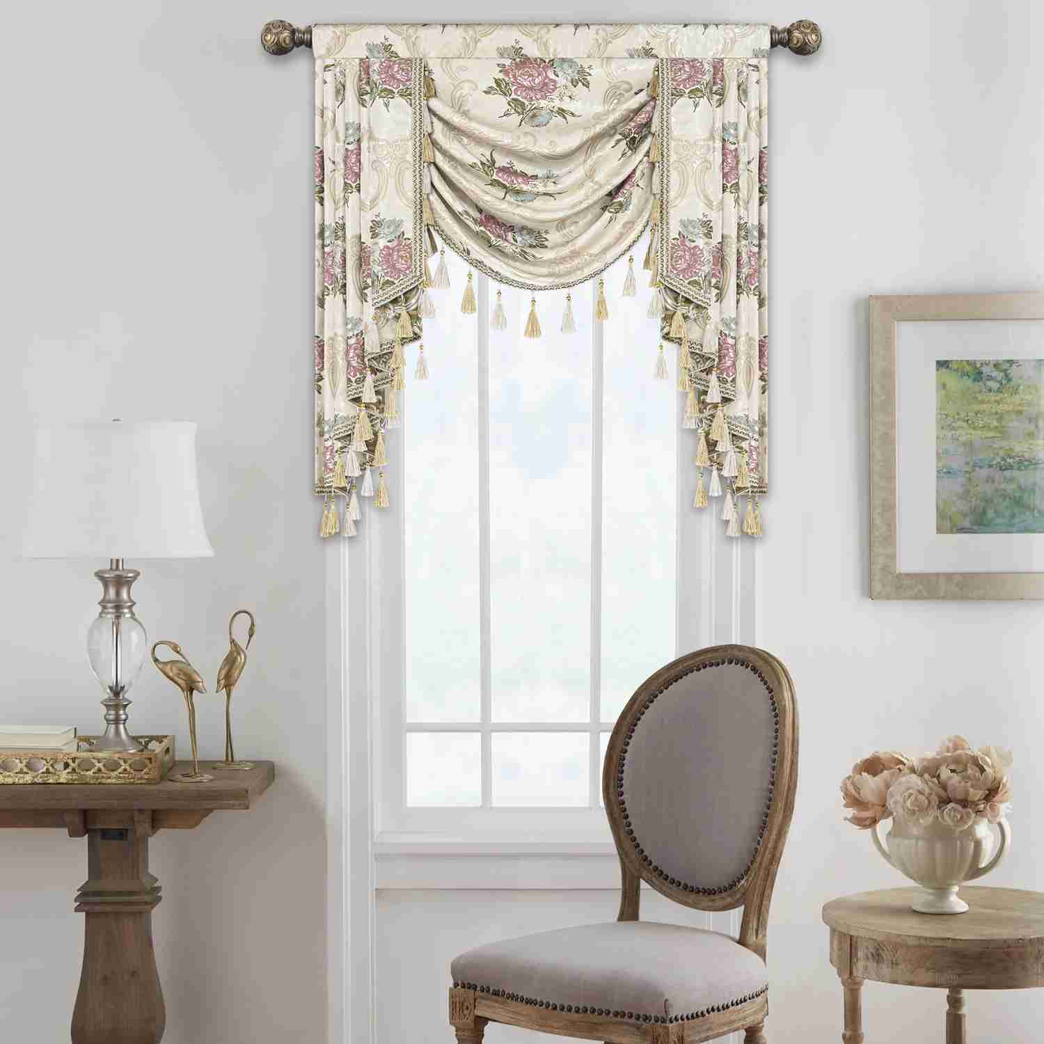 Valencia Swag Valance - French Countryside Inspired Jacquard Fabric