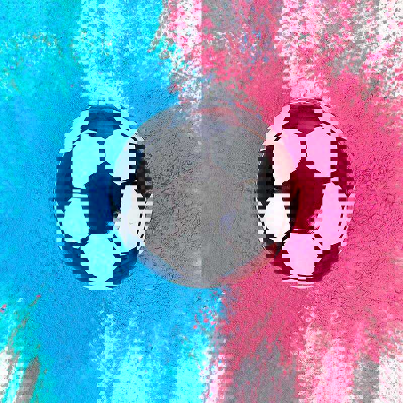 Gender Reveal Exploding Powder Soccer Ball with Blue Pink Powder Sequins Kit for Baby Boys Girls Football Party