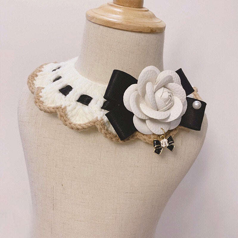 2022 New Handmade Knit Wool Collars Necklace Scarf for Small Medium Dogs and Cats