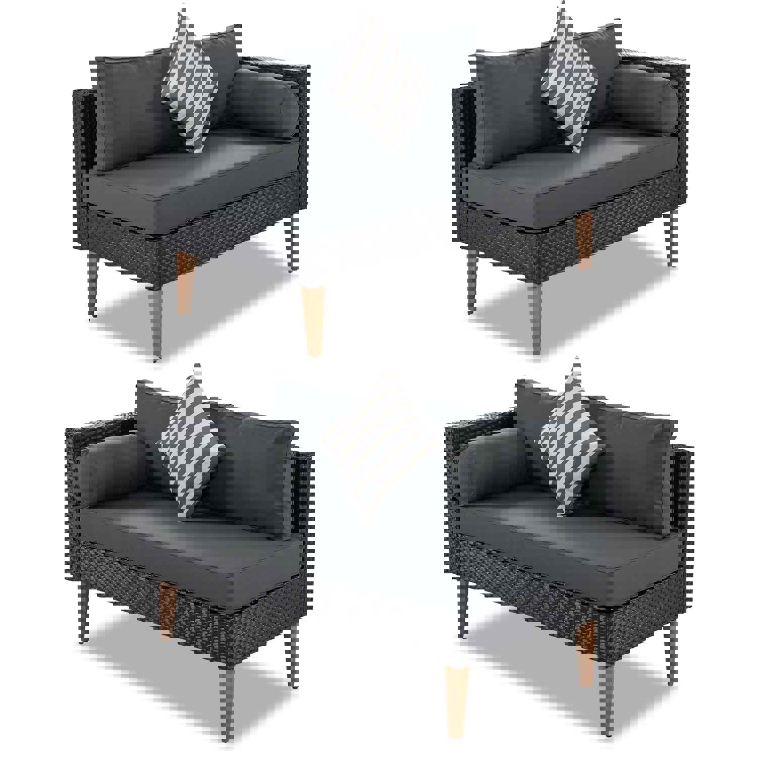 SEGMART 4-Piece Outdoor Patio Furniture Set with Colorful Pillows & Table