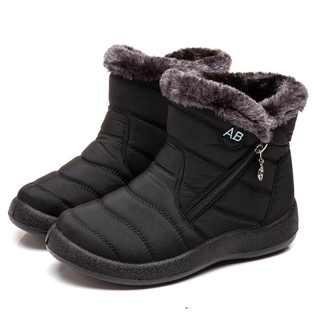 Women's Waterproof Snow Boots - Ankle Height, Slip-On, Winter Boots